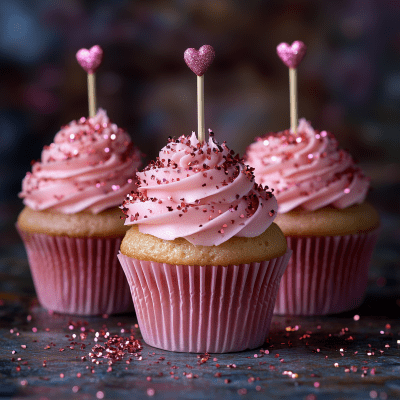 Sparkling Valentine’s Cupcakes