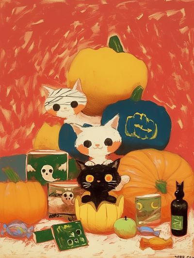 Halloween Night with Cats