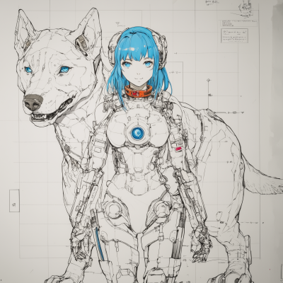 Cybernetic Dog Anime Girl