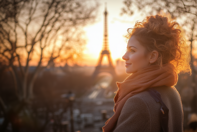 Romantic Moment at the Eiffel Tower