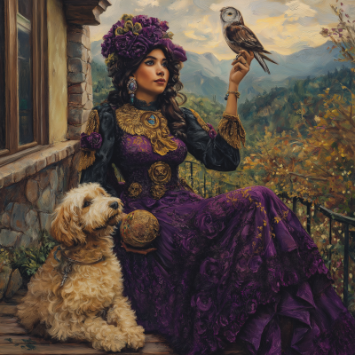 Hispanic Sorceress with Owl