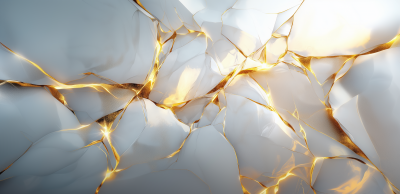 Elegant Gold and White Marble Abstract