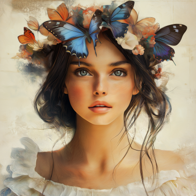 Beauty With Butterfly Crown