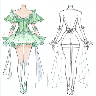 Tokyo Mew Mew Dress Sketch