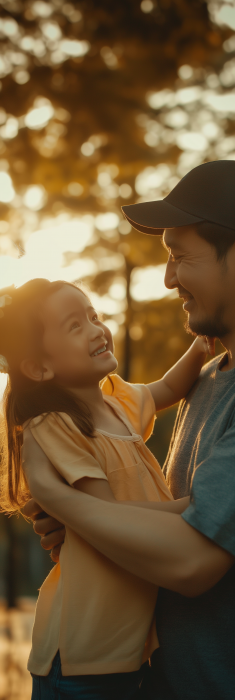 Father and Daughter Smiling