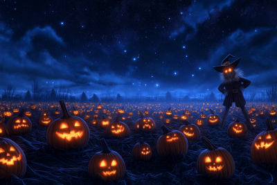 Starry Pumpkin Field