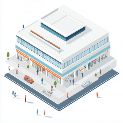 Isometric Hypermarket Illustration