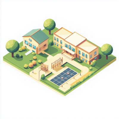 Isometric Kindergarten Building