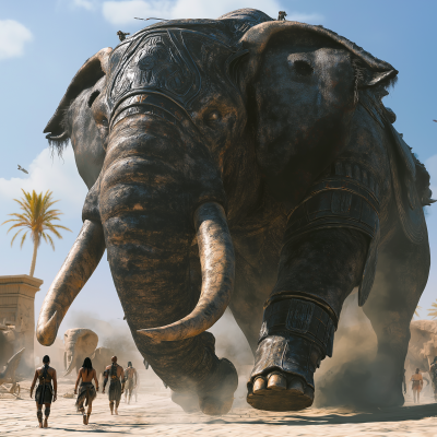 Giant Armored Elephant in Egypt