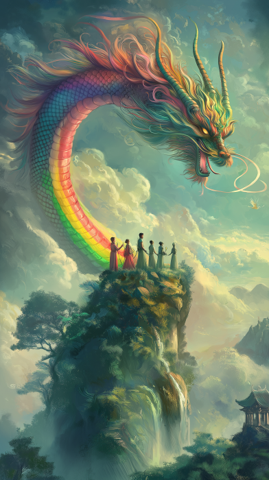 Colorful Dragon in the Sky