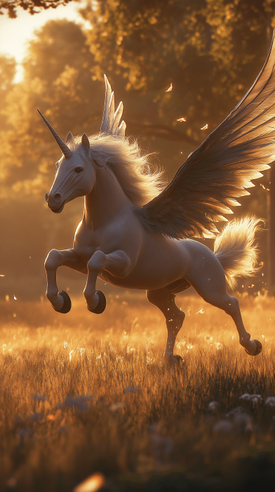 Winged Unicorn Running