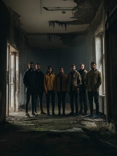 Group in Abandoned Barracks