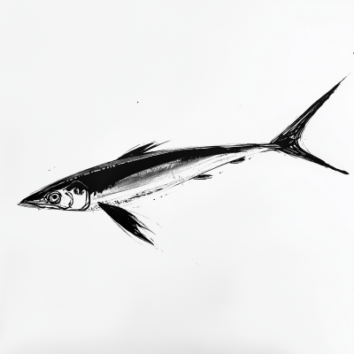 Garfish Ink Drawing