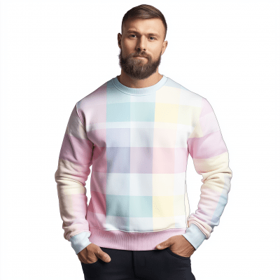 Pastel Check Printed Sweatshirt