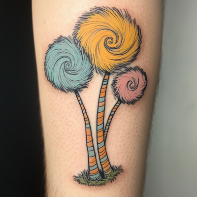 Colorful Truffula Trees Tattoo Design