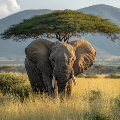 Elephant in African Landscape