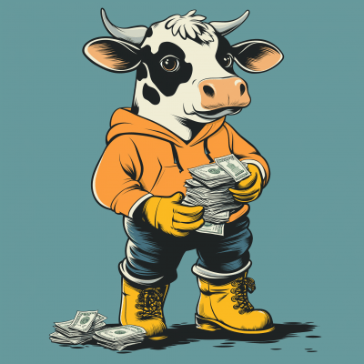 Money Stacking Cow