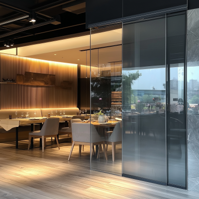 Restaurant Frameless Sliding Door