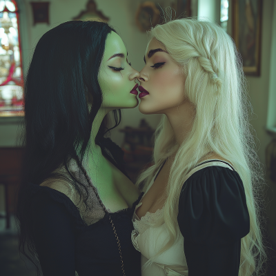 Surreal Witch Kissing