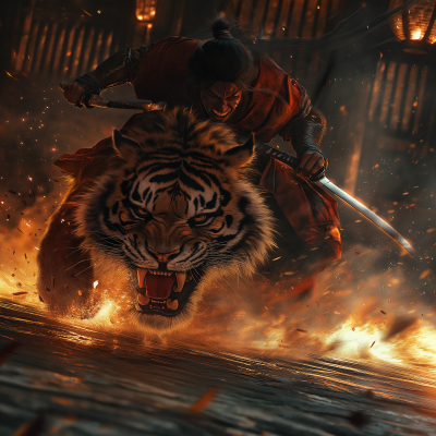 Warrior and Tiger Clash