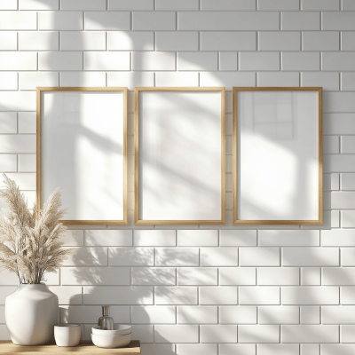 Sunlit Subway Tile Wall