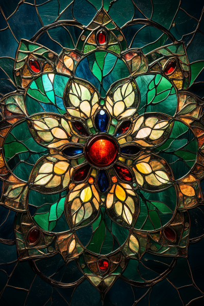 Vibrant Stained Glass Mandala