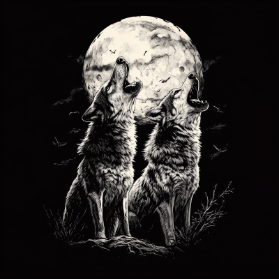 Howling Wolves on the Moon