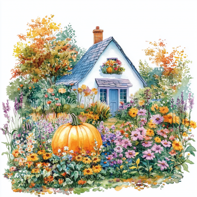 Charming Autumn Cottage Garden