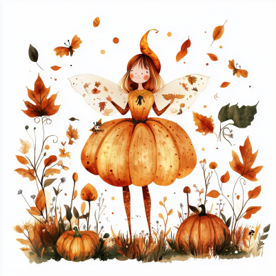 Whimsical Pumpkin Fairy