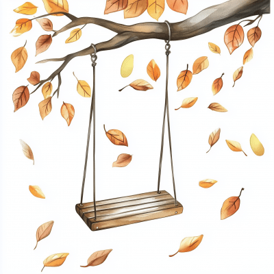 Wooden Swing in Autumn
