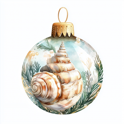 Coastal Seashell Christmas Bauble