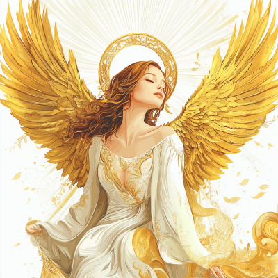 Cute Angel with Golden Halo