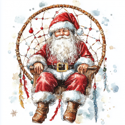 Dreamcatcher Santa Ornament