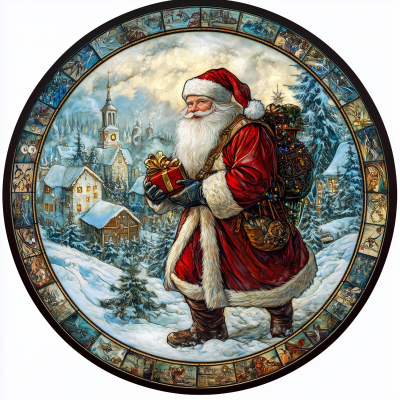 Santa Claus in Stained Glass