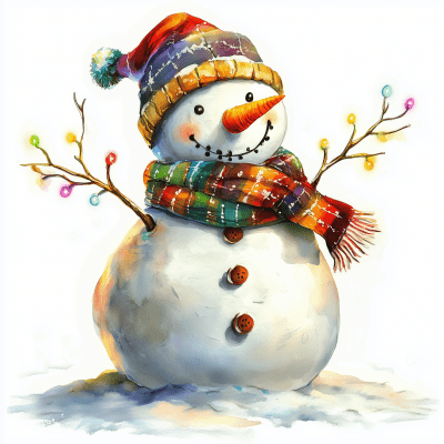 Retro Snowman with a Frosty Character