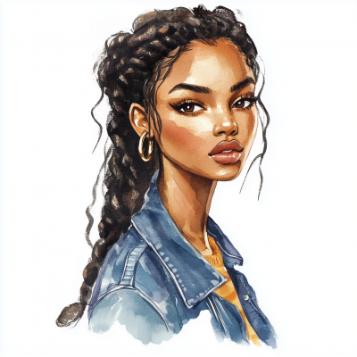 Stylish Black Girl Illustration