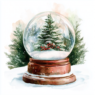 Whimsical Retro Christmas Snow Globe