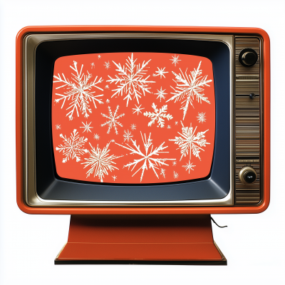 Retro TV Snowflake Pattern