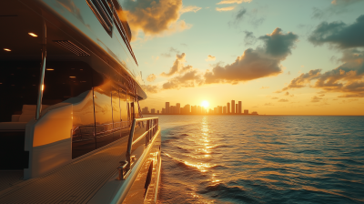 Yacht Sailing Toward Miami