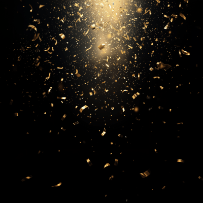 Gold Confetti on Black Background