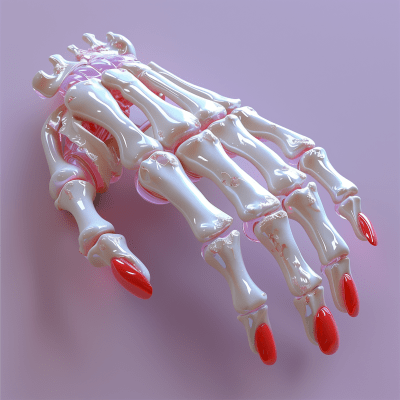 Skeleton Hand with Nail Polish