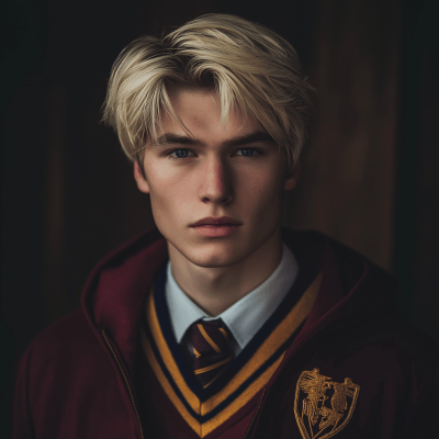 Blond Gryffindor Student Portrait