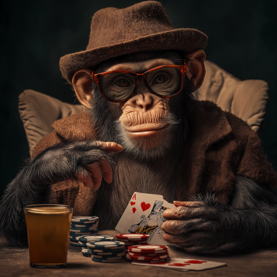 Monkey Playing Poker