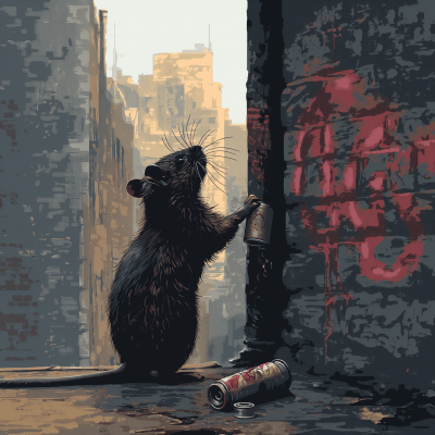 Retro Rat Graffiti