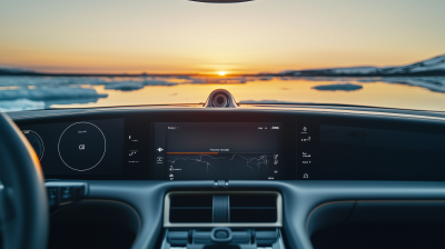 Porsche Taycan Interior with Icelandic View