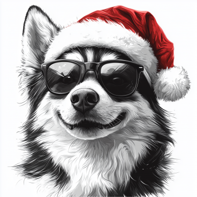 Cool Santa Husky