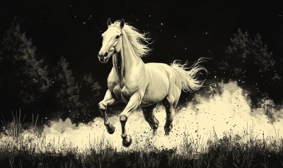 Sketch of a Running Horse