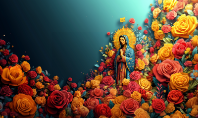Virgen de Guadalupe with Roses
