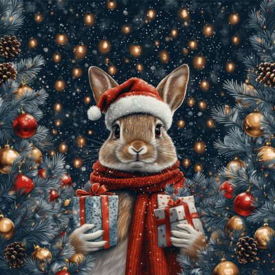 Christmas Rabbit Pattern