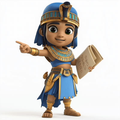 Young Pharaoh Cartoon Character